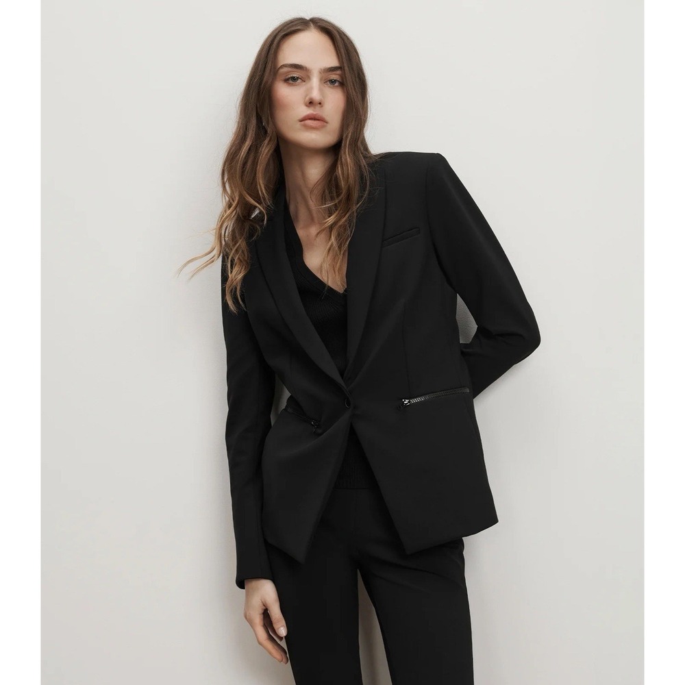 NWT $645 VERONICA BEARD Iconic Scuba Dickey Jacket‎ Sz 4 Black